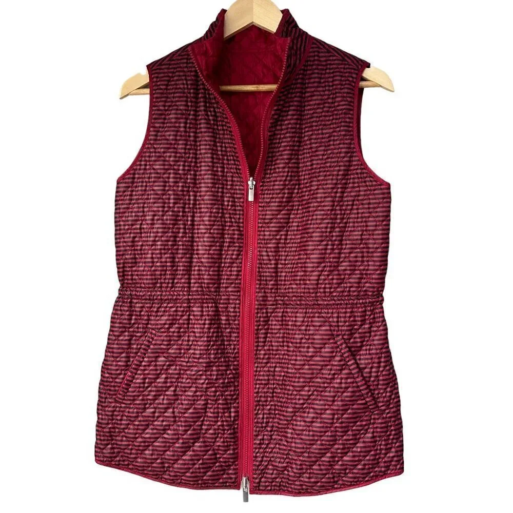 REVERSIBLE Chico’s ZEnergy Red Lightweight Puffer Vest, Small